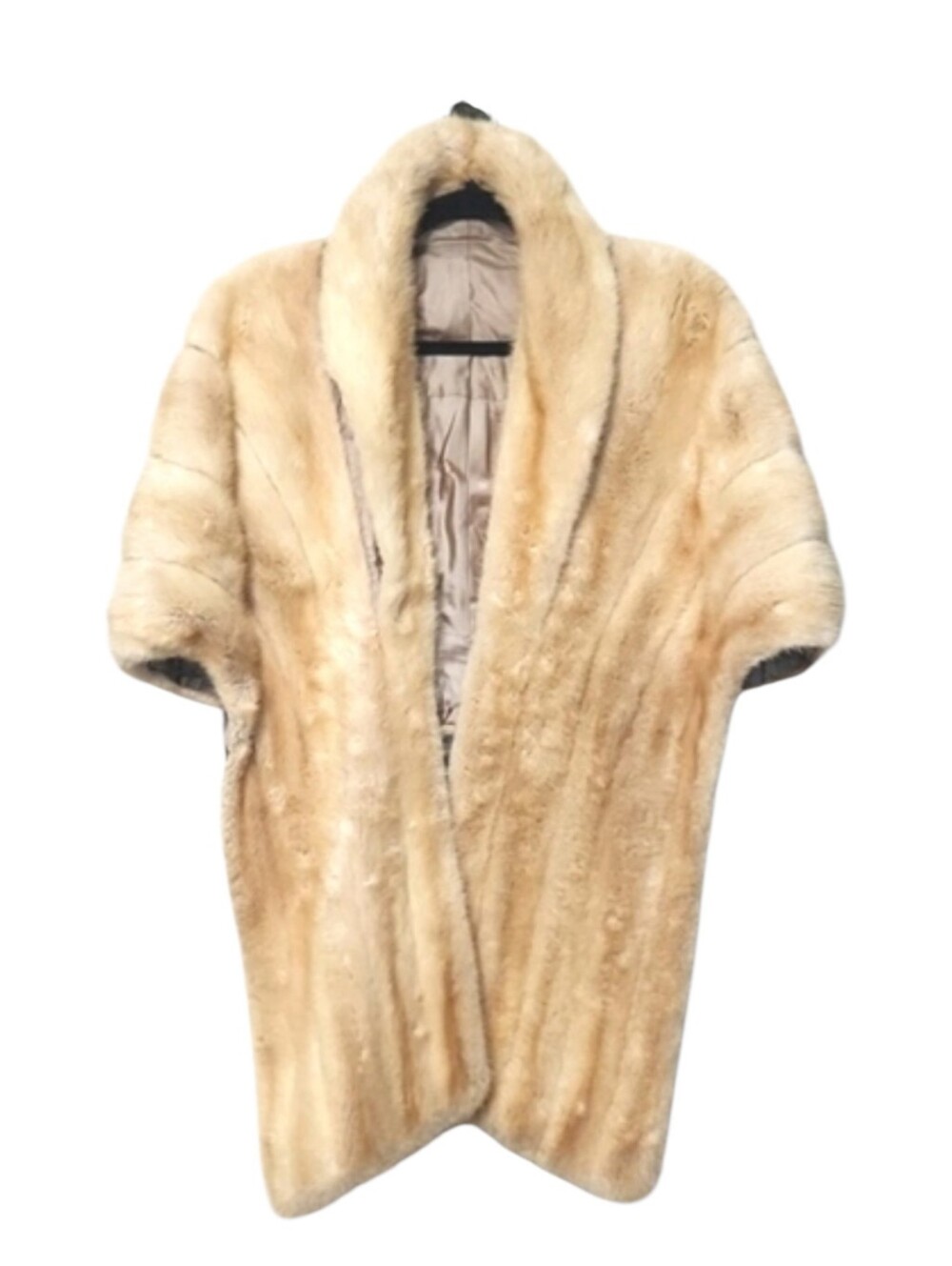 Vintage Genuine EMBA Diadem Natural Pale Brown Mutation Mink Fur Stole Wrap EUC